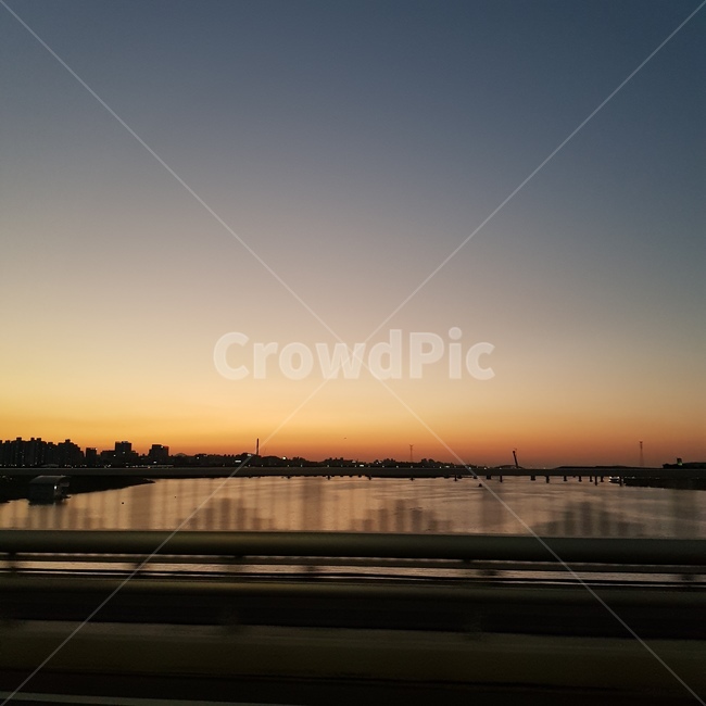 노을,다리,도로,aglow,aredsky,bridge,저녁노을