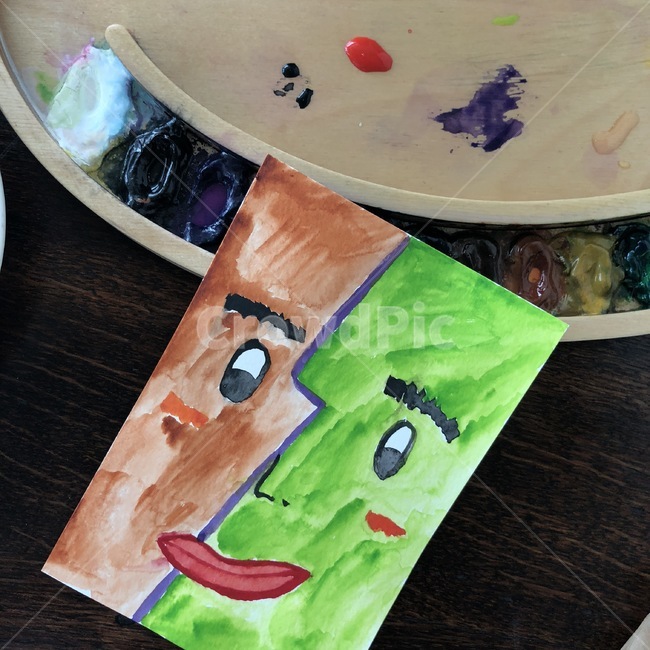 그림,페인트,물감,색감,피카소,초록색,갈색,인물그림,미술,파레트,예술,art