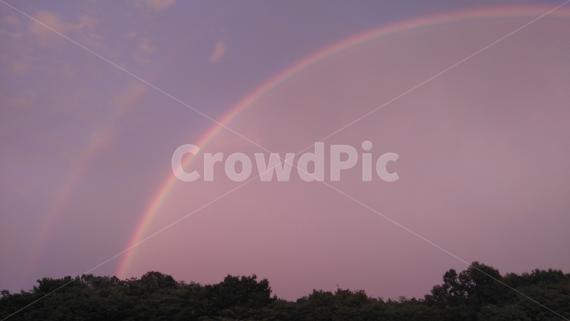 무지개,해질녘,하늘,자연,rainbow