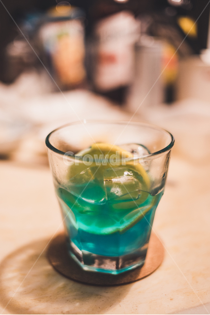 블루하와이,술,칵테일,레몬,아웃포커싱,술,주류,alcohol