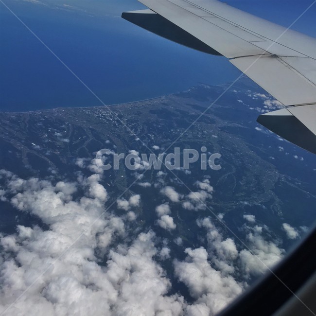 비행기,비행,하늘,구름,고층,landscape,물,sea,바다,해안선,aerialview,조감도