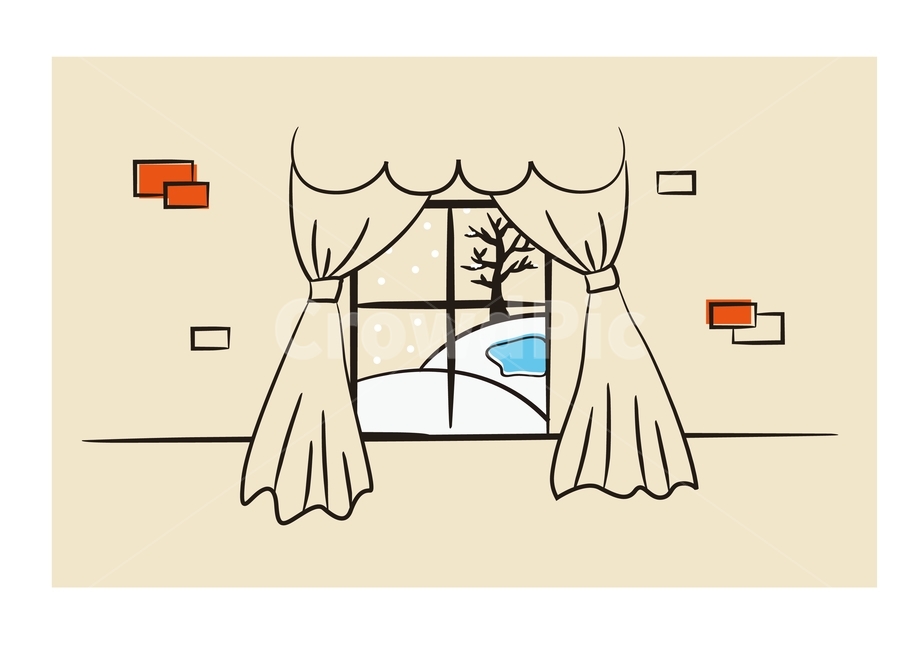 창문,겨울,풍경,커튼,눈,window,winter,일러스트,겨울,계절,winter,season,그래픽,일러스트레이션,graphic,illustration