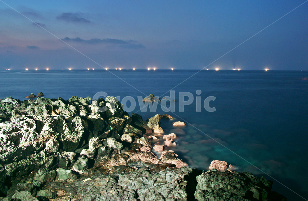 제주,밤바다,오징어잡이배,불빛,등,현무암,바위,자연,풍경,nature,landscape,한국자연풍경,한국자연경관,korea nature landscape,제주도,jeju,jeju island,야경,밤,nightscape,night,outdoors,옥외,sea,바다,water,물,ocean,대양,sea life,해양 생물,reef,암초,animal,동물,coral reef,산호초