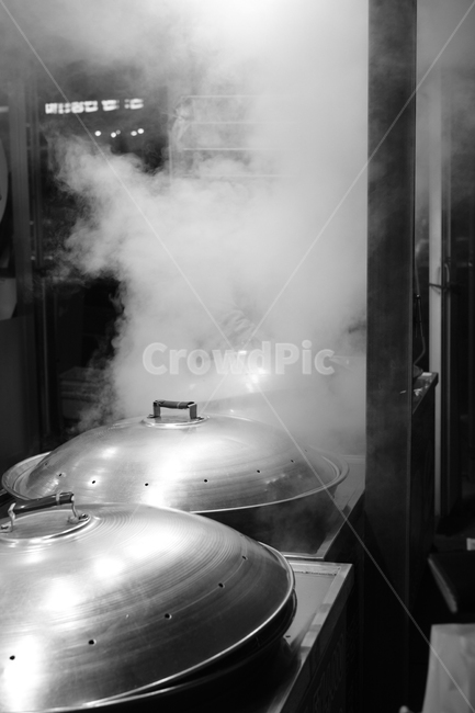 찜기,음식점,증기,스팀,찜,흑백,모노톤,monochrome,black and white