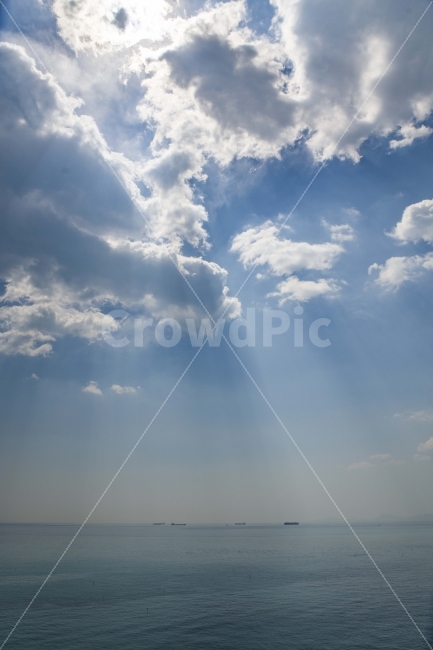 풍경,바다,하늘,빛내림,구름,남해,파란하늘,자연,풍경,nature,landscape,outdoors,옥외,weather,날씨,sky,cloud,cumulus,적운