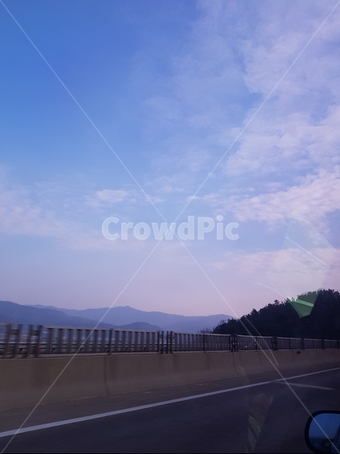 풍경,자연,구름,하늘,산,고속도로