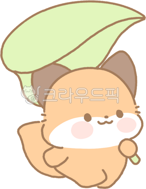 동물,animal,이모티콘,감정표현,여우,fox,캐릭터,비,우산,장마,나뭇잎우산,나뭇잎