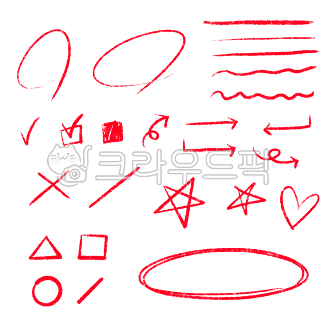 채점, 채점표시, 교육, 채점png, 빨간색연필, 사진,이미지,일러스트,캘리그라피 - 세영작가
