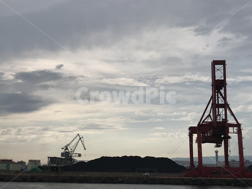constructioncrane,건설크레인,감성,힐링,로망,하늘,태양,구름,바다,믈
