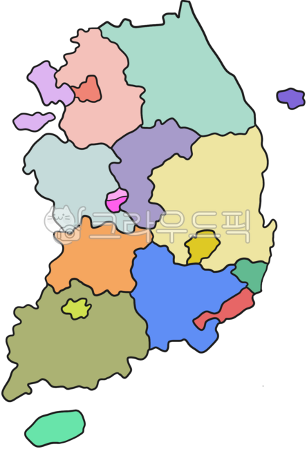 Republic of Korea,Korea,map,terrain,administrative districts,city/county/district,boundaries,nationwide,geography,society,social studies map,blank map,region,regional division,mountainous area,full map,South Korea,Korean Peninsula,popula