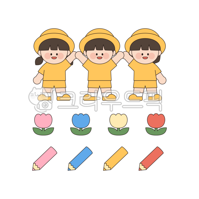 crayon,Tulip,greeting,Day care Center,picnic,pencil,flower,character,kindergarden,children,background,color pencil,illustration,hurray,kindergartner,Childrens Day,walk