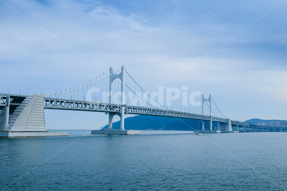 sky,Ulsan Bridge,blue,bridge,clouds