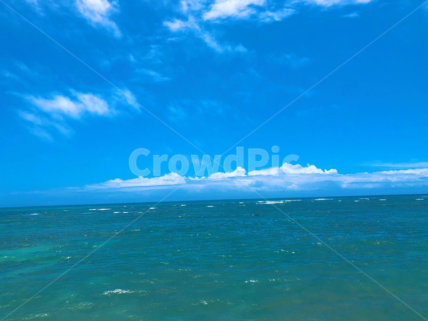 하늘,바다,와이키키,하와이해변,호놀룰루,자연,풍경,nature,landscape,azure sky,푸른 하늘,sky,outdoors,옥외