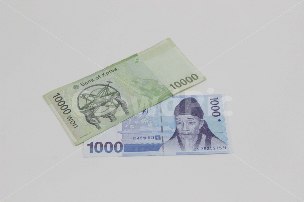 천원,지폐,한국돈,돈,종이돈,퇴계이황,만원,일만원,세종대왕,금융,돈,finance,banking,money,누끼,remove background