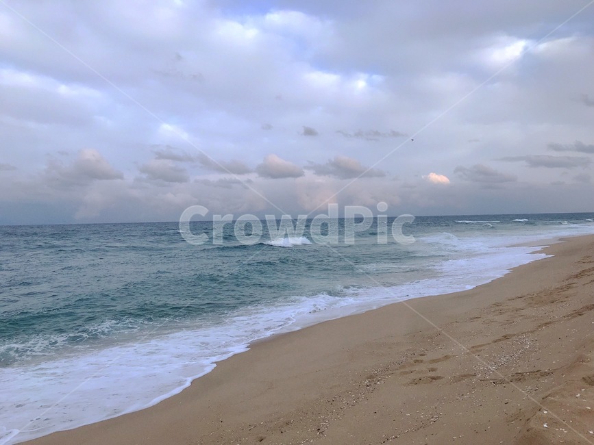 바다,풍경,파도,구름,하늘,해변,모래사장