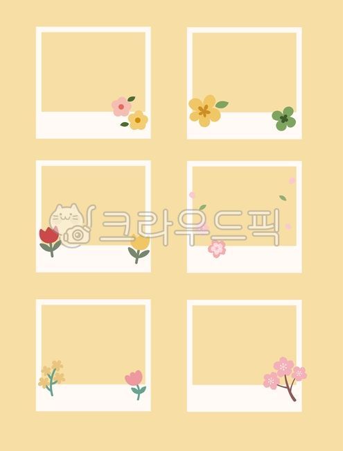 Polaroid,spring,flower,frame,illustration,tulip,cherry blossom,spring flower,plant,lovely,lively,polaroid photo,decoration,deco,embellishment,daku,leaf
