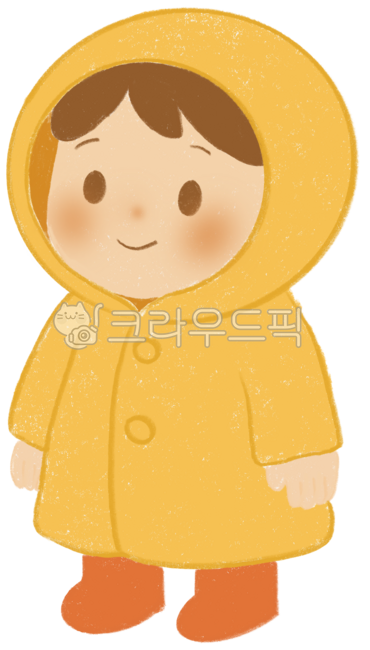 우비,노랑우비,비오는날,어린이,아이,아동,귀야운,봄,가을,비,계절,장마,비엇,유아,유치원,아기,일러스트,손그림