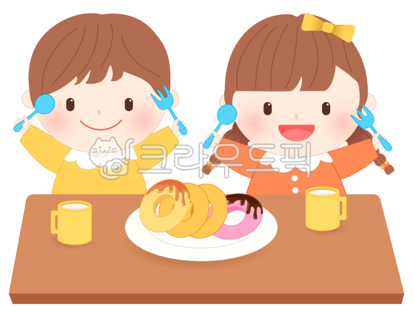 어린이후식,간식타임,어린이,유치원생,유치원,어린이집,급식,식사시간,급식시간,간식시간,귀여운,캐릭터,아이,유아,어린아이,남자아이,여자아이,식당,우유컵,포크,숟가락,큐티,양갈래,티타임,illustration,달콤한,간식,달달한,빵,베이커리,일러스트,손그림,초콜렛,캬라멜,도넛,도넛츠,도너츠,푸드,브레드,맛있는,식품,후식,케이크,디저트,sweets,과자,bread,카페,밀크,우유,컵,접시,캬라멜도넛,음식일러스트,스티커,오브젝트,lunch,점심,meal,식사,fork,food,음식,png