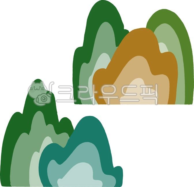 민화,산,민화산,회화,전통,일러스트