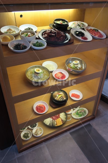 음식점,음식,메뉴,모형,일반음식점,선택,실물,음식모형,진열,진열대