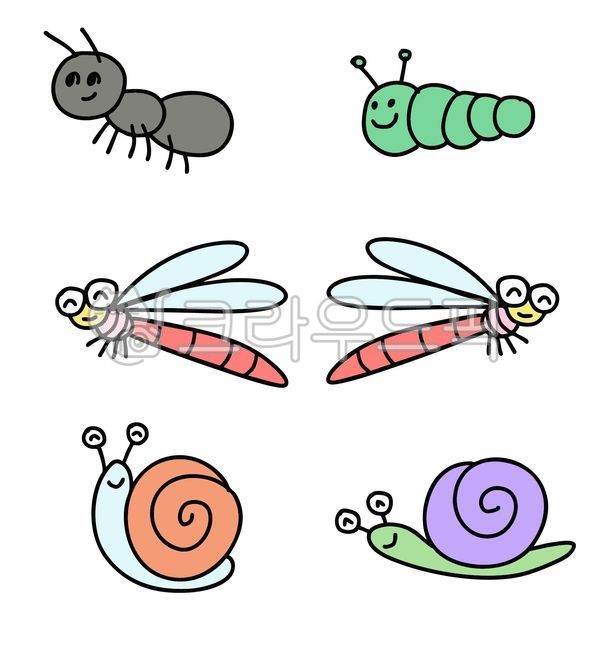 개미,애벌래,잠자리,달팽이,곤충,곤충일러스트,곤충그림,곤충드로잉