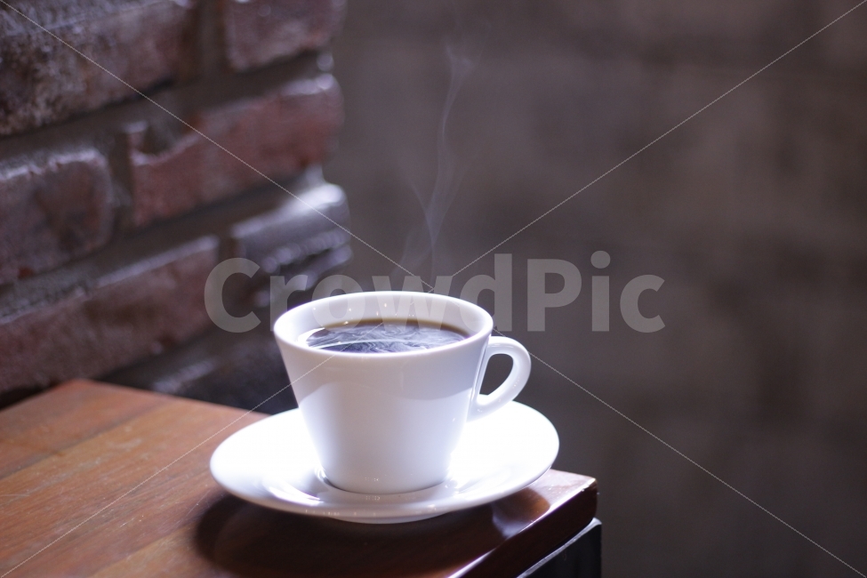 teacup,todays coffee,Coffee,hot,brewing,beverage,wood,drip,steam,brick,table,bricks,warmth,smoke,lighting,sunlight,warm,cafe,dessert,drip coffee,light,coffee,mug