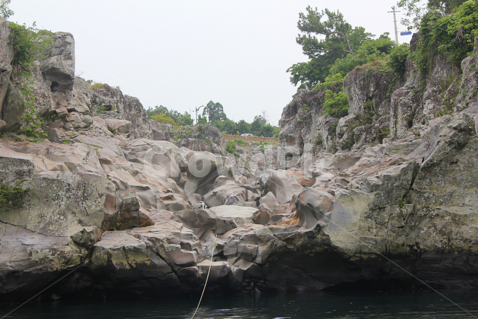 관광지,회색,그레이,한국,제주도,해안가,절벽,암벽,돌,바위,나무,숲,그린,자연,쇠소깍,에메랄드빛,산,섬,제주,녹색,스톤