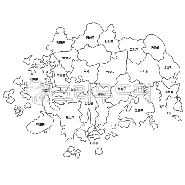 전라남도,전라남도지도,지도,한국지리,전라도,우리나라,목포,순천,여수,map