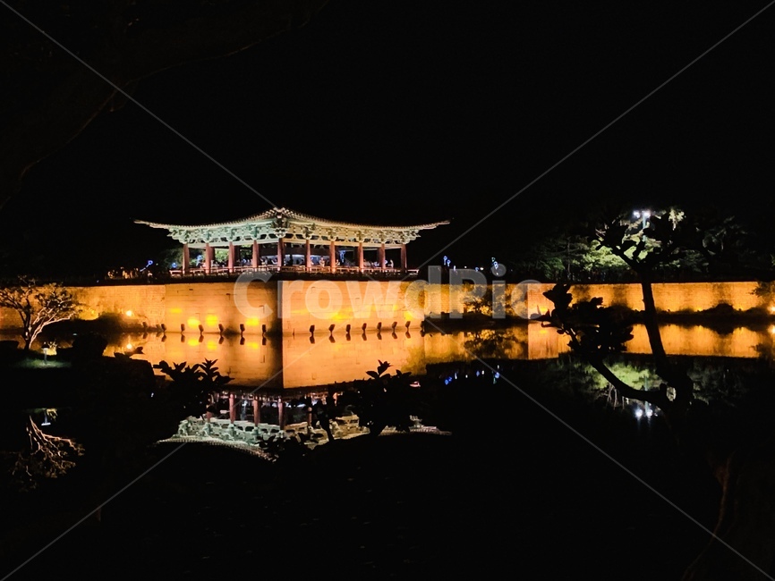 경주,안압지,야경,동궁과월지,호수,궁궐