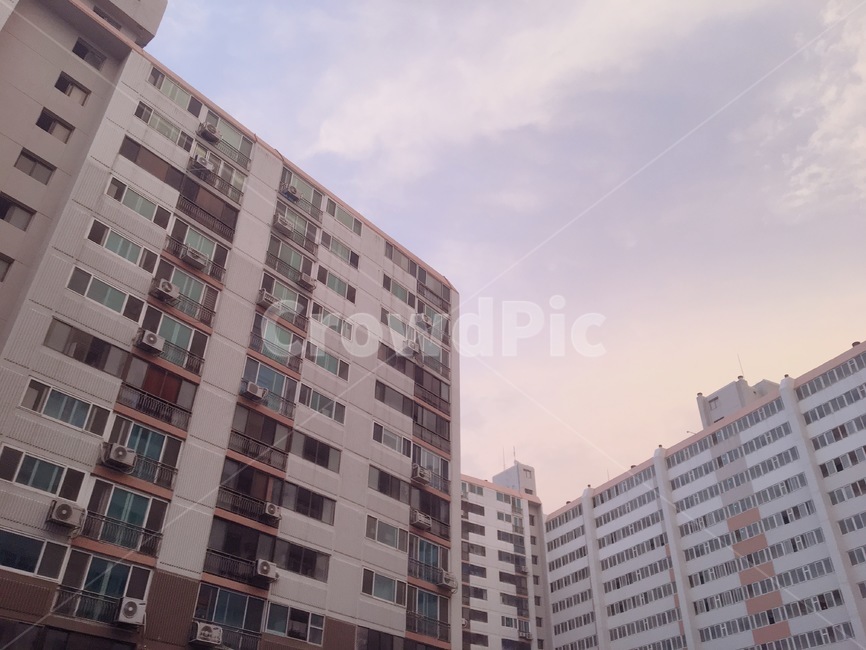 하늘,노을,감성,붉은하늘,건물,아파트