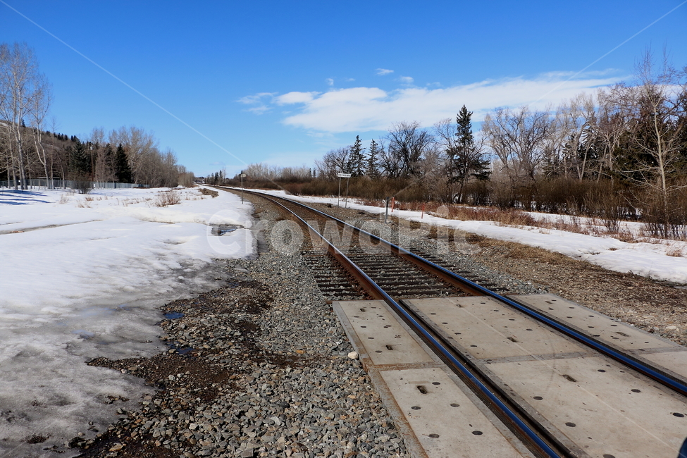 railway,철도,rail,레일,기찻길,겨울,푸른하늘,캐나다,캘거리,traintrack