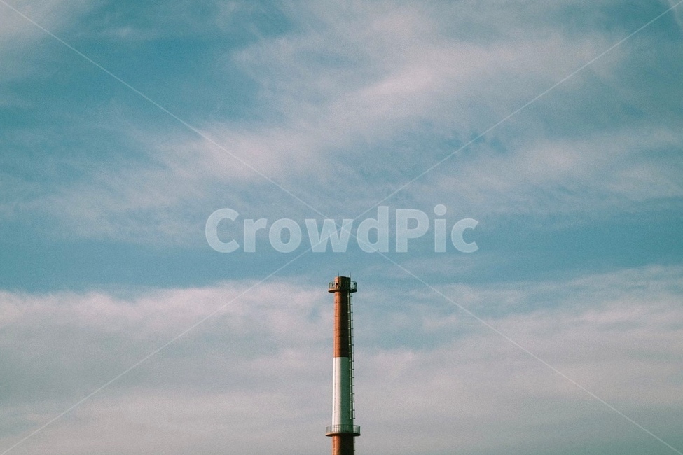 굴뚝,하늘,파랑색,sky,cloud,구름,감성,sensible,feeling,산업,industry,industrial