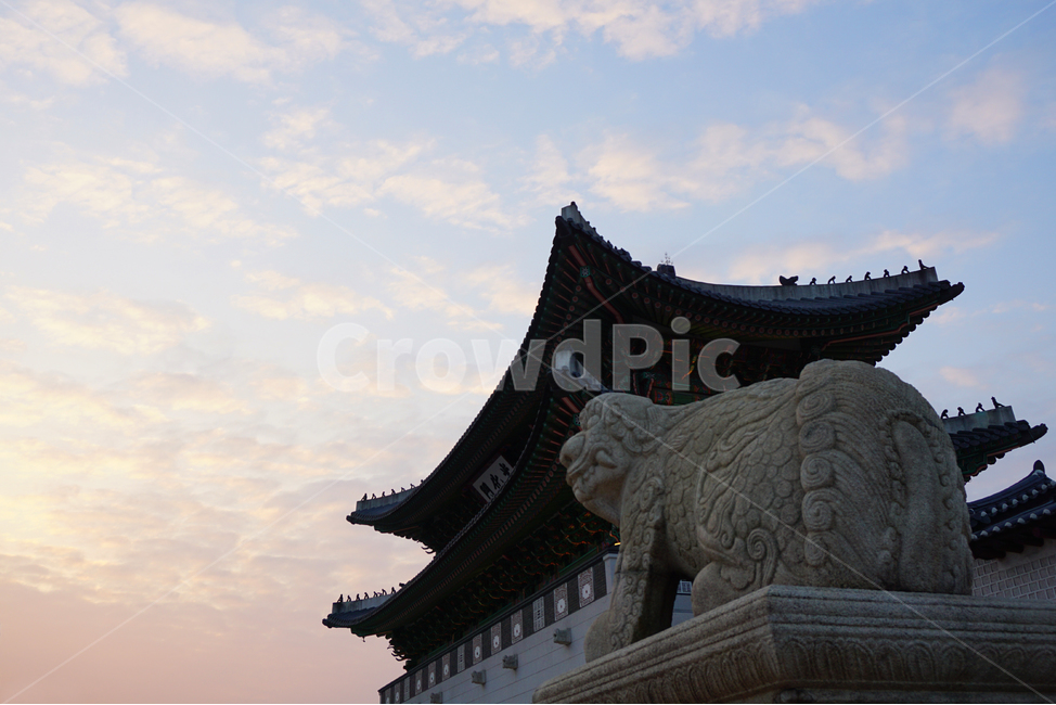 경복궁,해태,랜드마크,한국,전통적,광화문