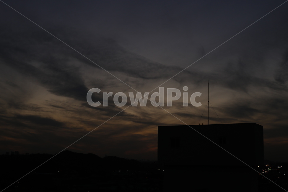저녁,야경,해질녘,노을,아파트,자연,풍경,nature,landscape,outdoors,옥외,silhouette,실루엣