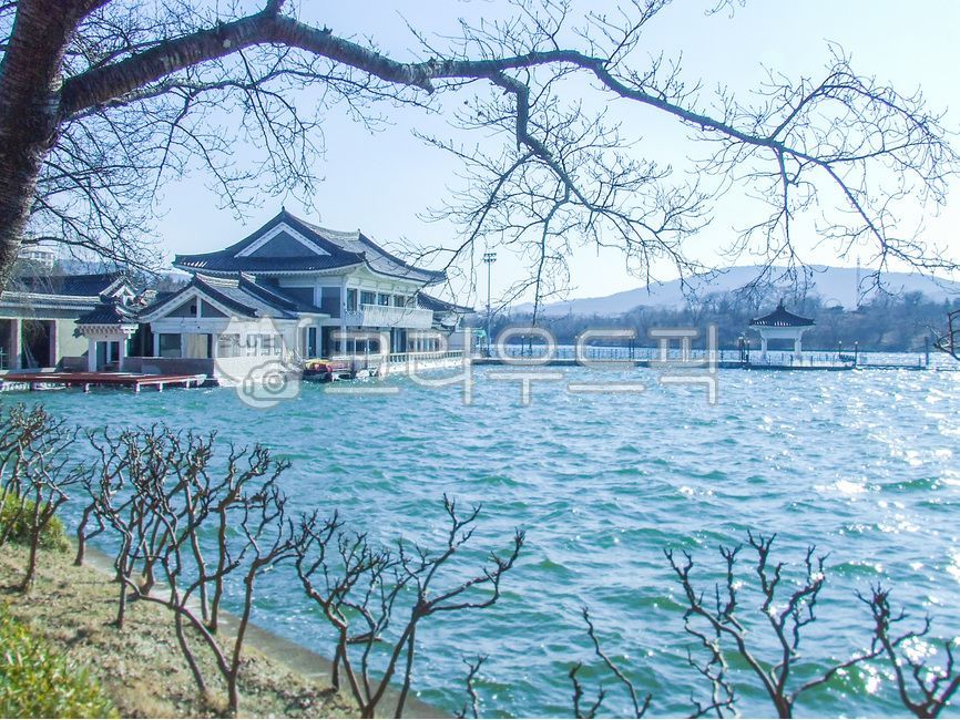 경주,보문단지,보문호수,바다,호수,한옥,전통건물,나무,강