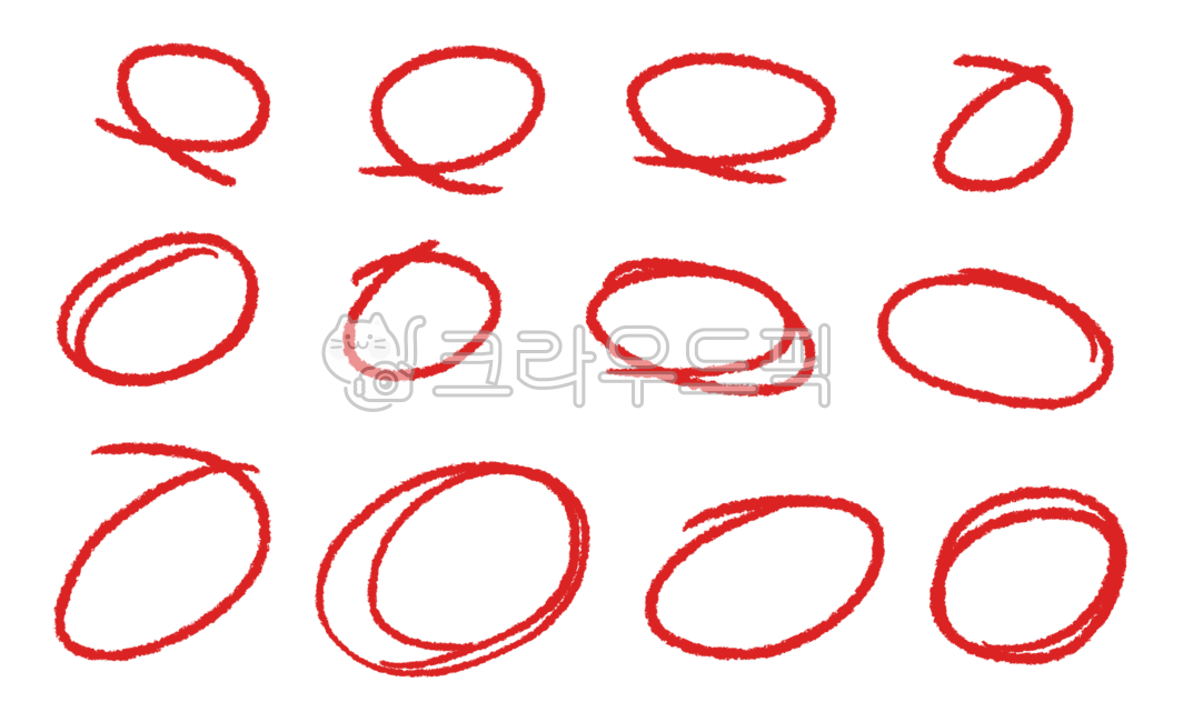 맞음, 강조, 동그라미, 원형, 강조표시, 사진,이미지,일러스트,캘리그라피 - kikiwa작가