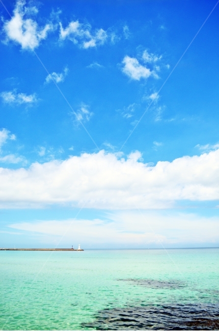 sky,cloud,natural scenery,green,ocean,nature,sight,Lighthouse,summer