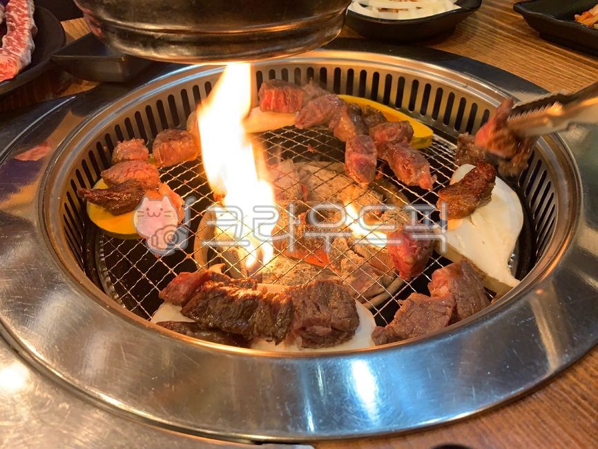 불,고기,소고기,화로,식사