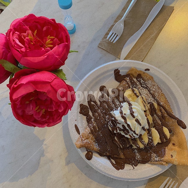 카페,크레페카페,크레페,crepe,초콜릿,플레이팅