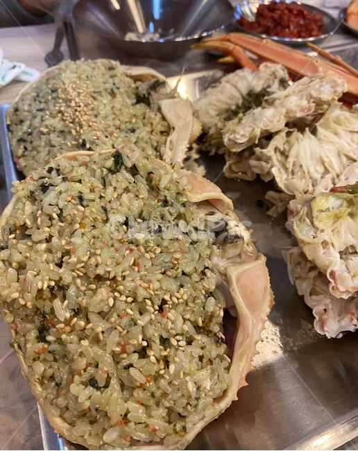 게딱지,대게찜,볶음밥,음식,대게