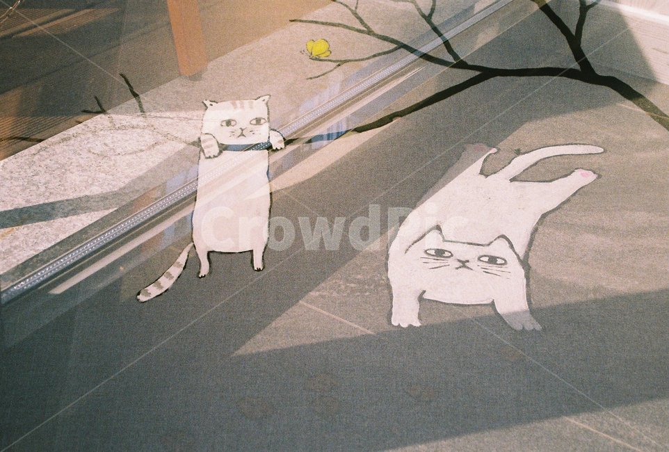고양이,카페,벽화,뚱냥이,인테리어,고양이그림,귀여운,필름사진,필름카메라,감성사진