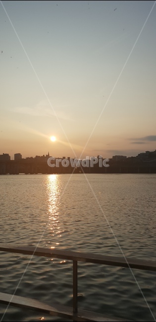 해질녘,하늘,강,한강,차분함