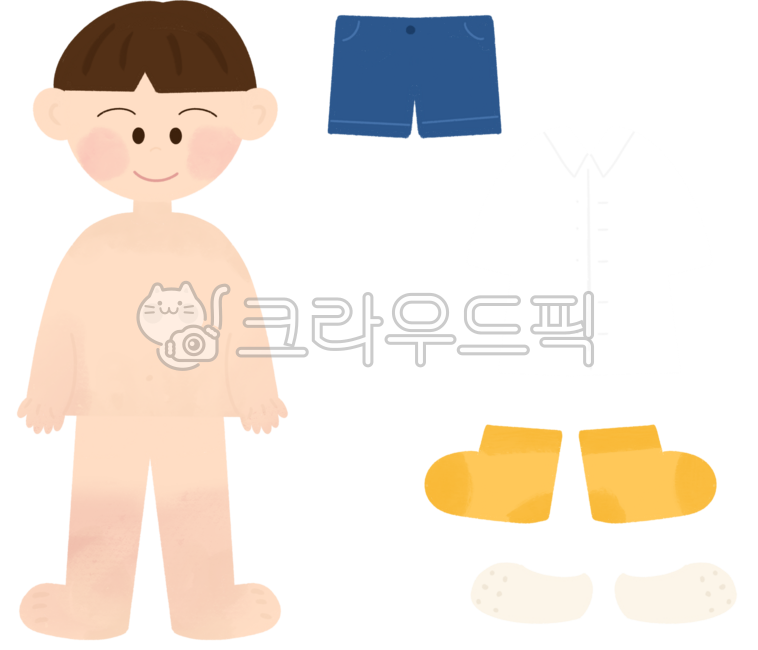 옷입히기,옷,셔츠,반바지,양말,크록스,남자,남자어린이,남자몸,남자신체