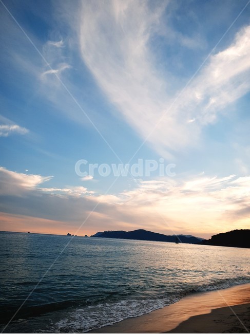 하늘,sky,바다,sea,cool,석양,구름,cloud