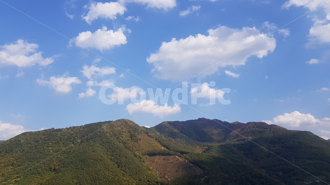 구름,하늘,산,풍경,맑음