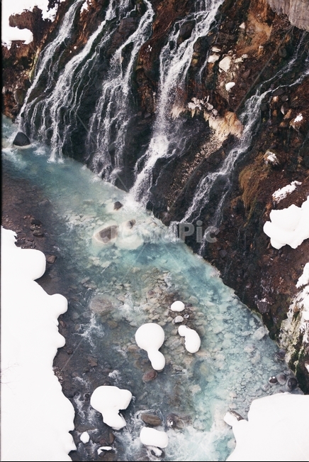 폭포,절벽,물,겨울,필름,눈,겨울,계절,winter,season