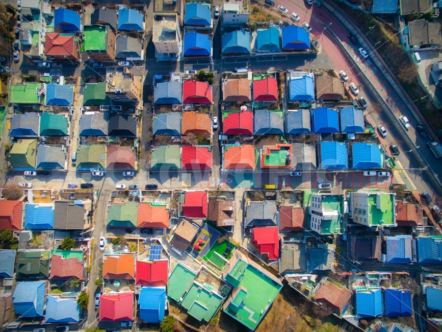 드론,지붕,기와집,마을,항공촬영,drone,village,도시,풍경,city,landscape,시골,마을,country,rural,town,색깔,색상,색채,색감,color sense,color sensitivity,feeling of color