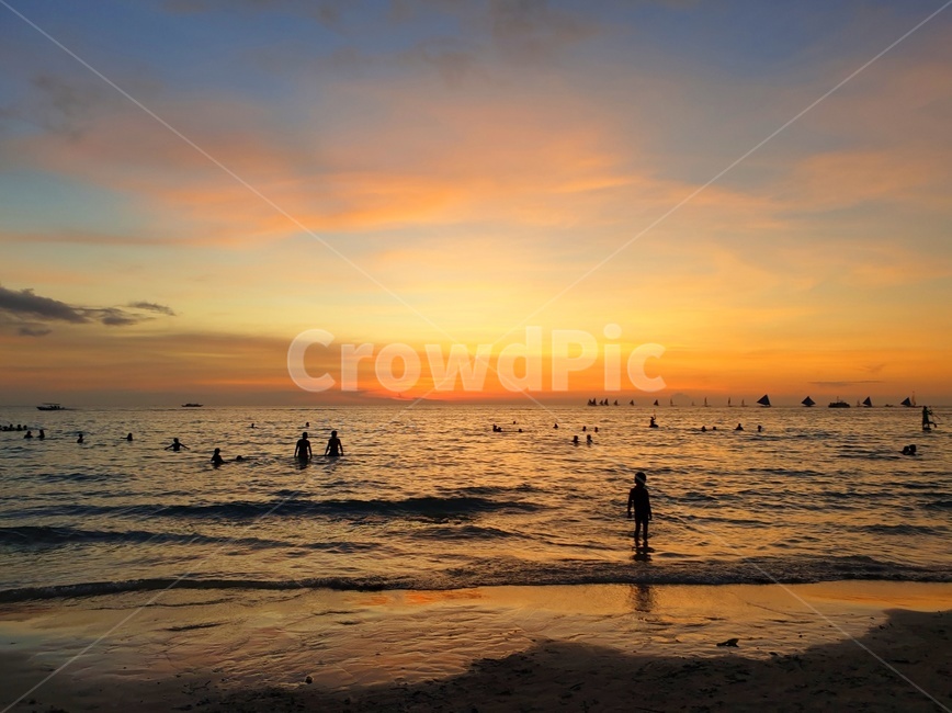 sunset,dusk,황혼,노을,일몰,redsky,붉은노을,보라카이선셋,boracaysunset,바다,물결,ocean,여유,낭만,orange,구름,cloud