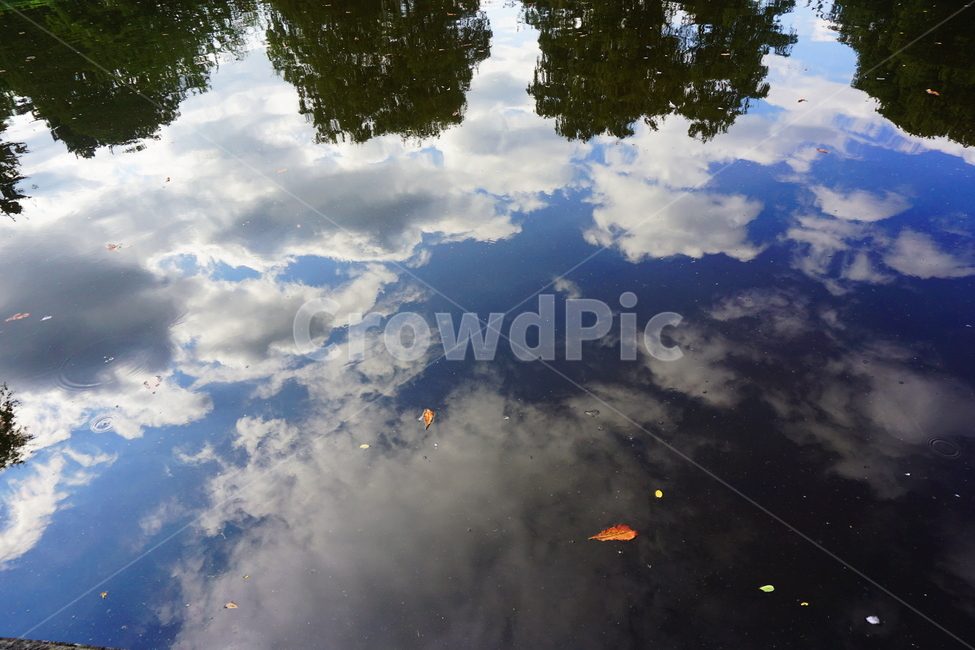 반사,reflection,nature,자연,outdoors,옥외,water,물,land,땅,하늘,sky,구름