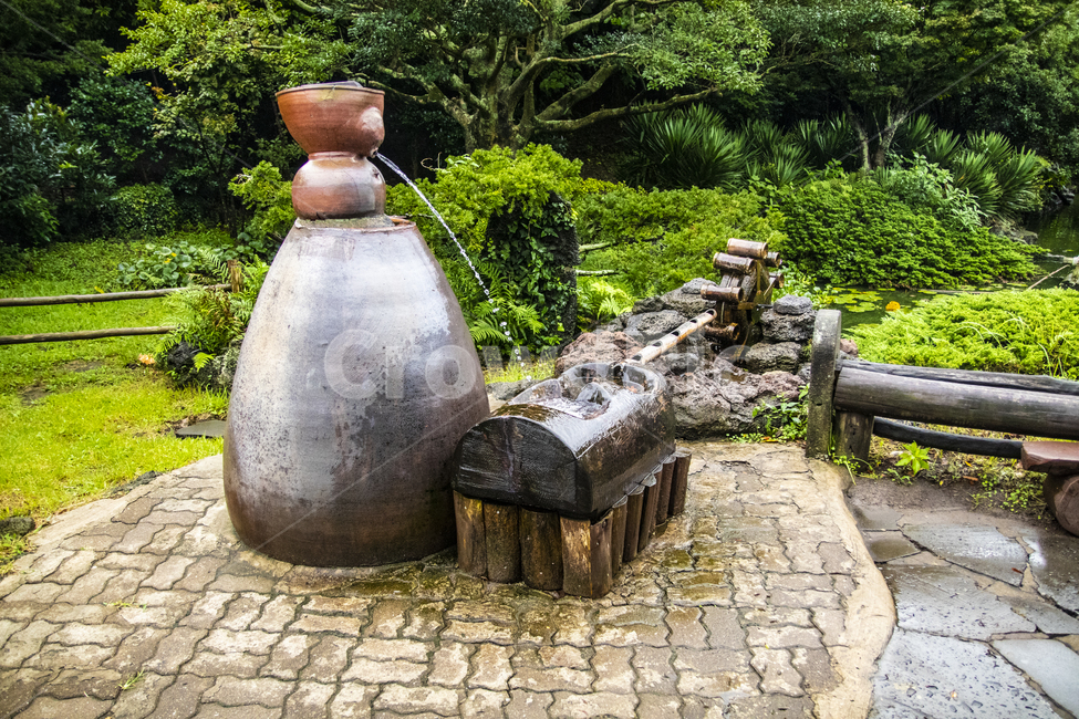 물레방아,항아리,전통,고전,제주,제주도,민속촌